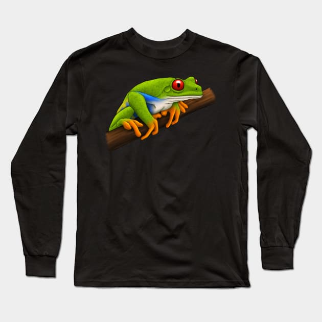 Red Eyed Tree Frog Long Sleeve T-Shirt by Wilderness Insider